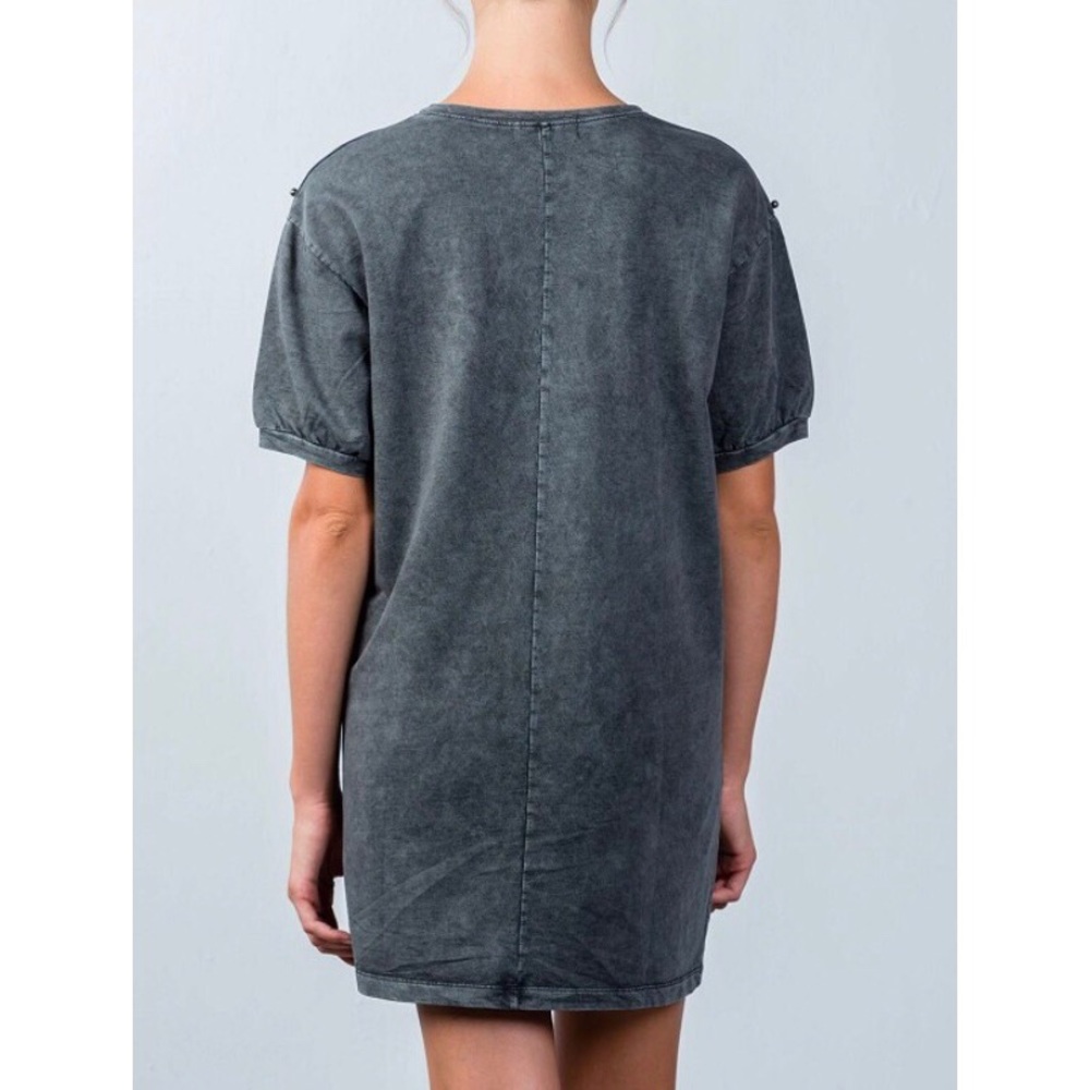 Charcoal Pearl-Beaded Loose Tunic Top/Dress - Picture 6 of 6